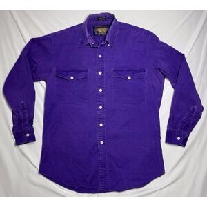 Vintage Ralph Lauren Chaps Boy Scouts Label Country Cotton Purple Shirt Mens M
